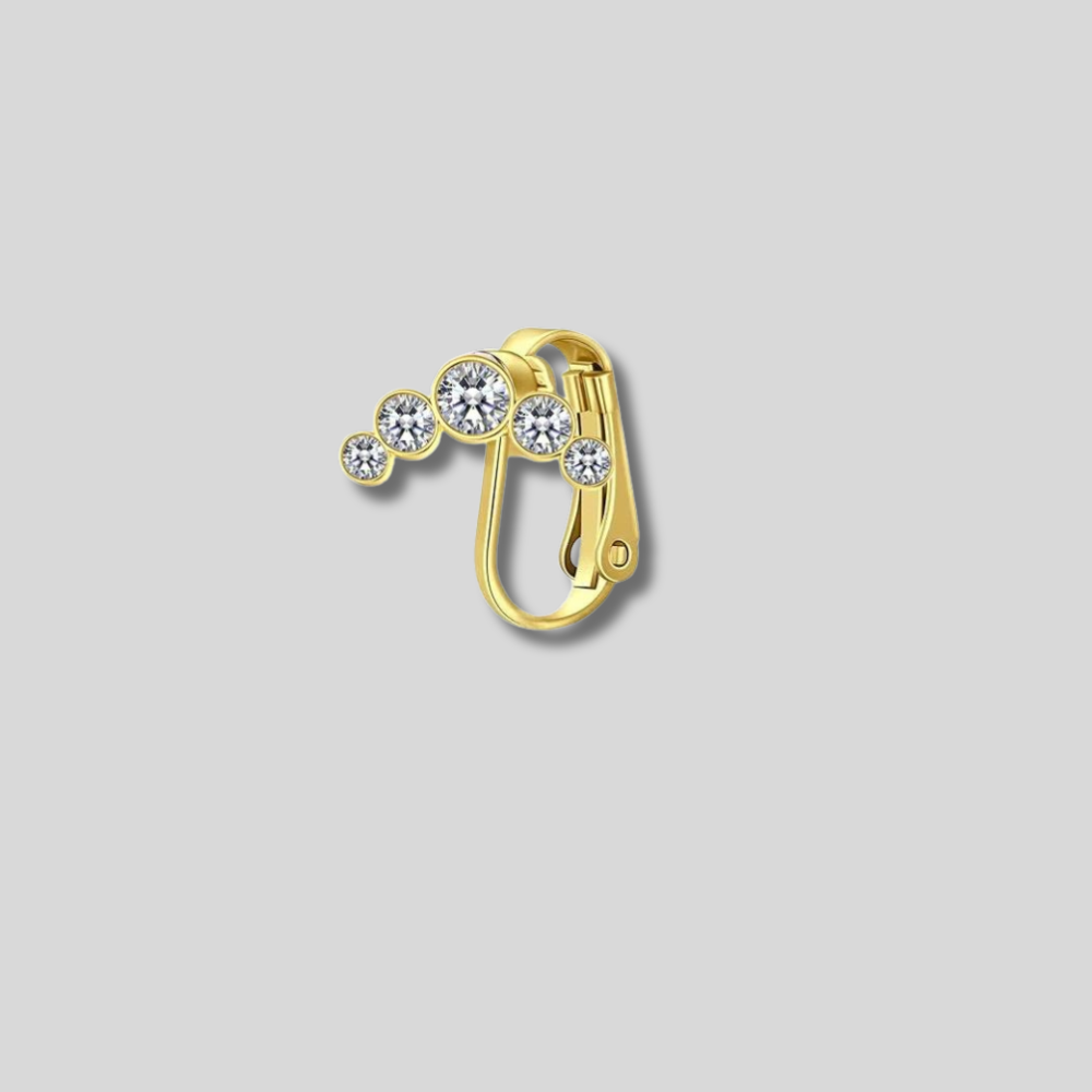 LAURITAMI 3 Faux Piercings Nombril Acier Inoxydable Or Argent - Clip On Avec Silicone