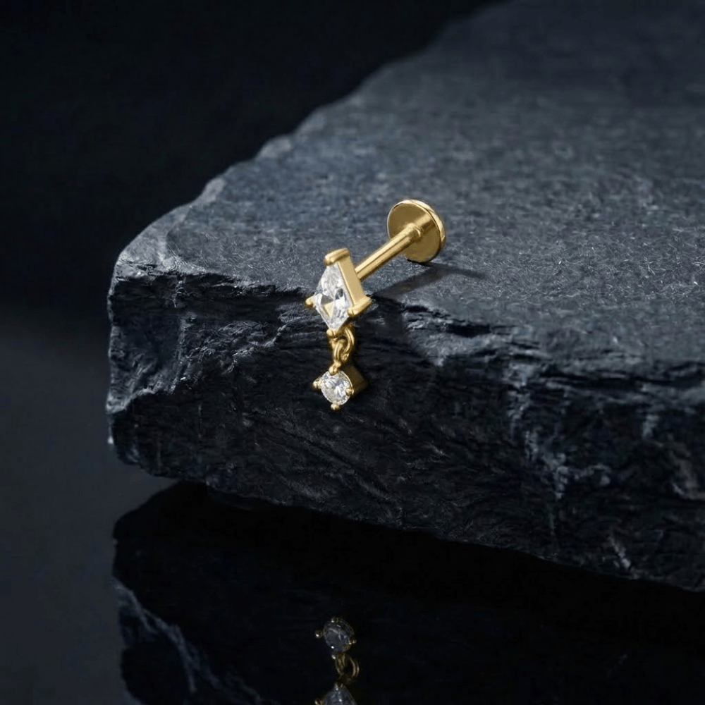 Piercing Lobe Orion Nova Zircon Pendentif Argent Sterling Piercing Lobe Orion Nova Zircon Pendentif Argent Sterling