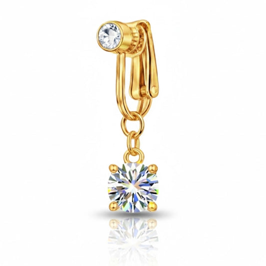 Faux piercing nombril acier inoxydable