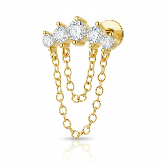 Piercing flat doré