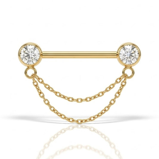 Piercing téton chaîne