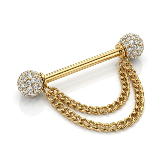 Piercing téton chaîne