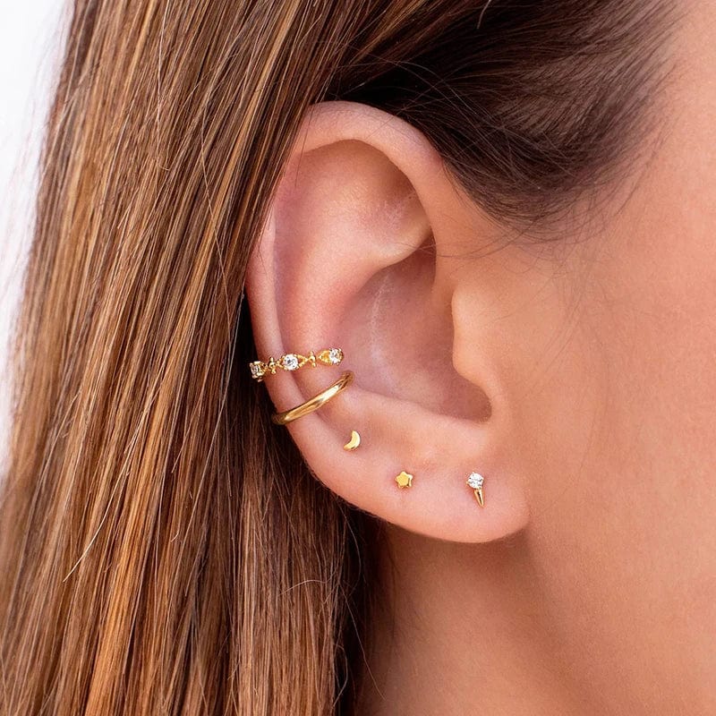 Doré / 4 Composition piercing oreille argent Laniakea