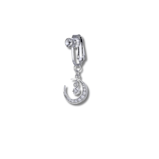 Argenté Faux piercing nombril Clair de lune