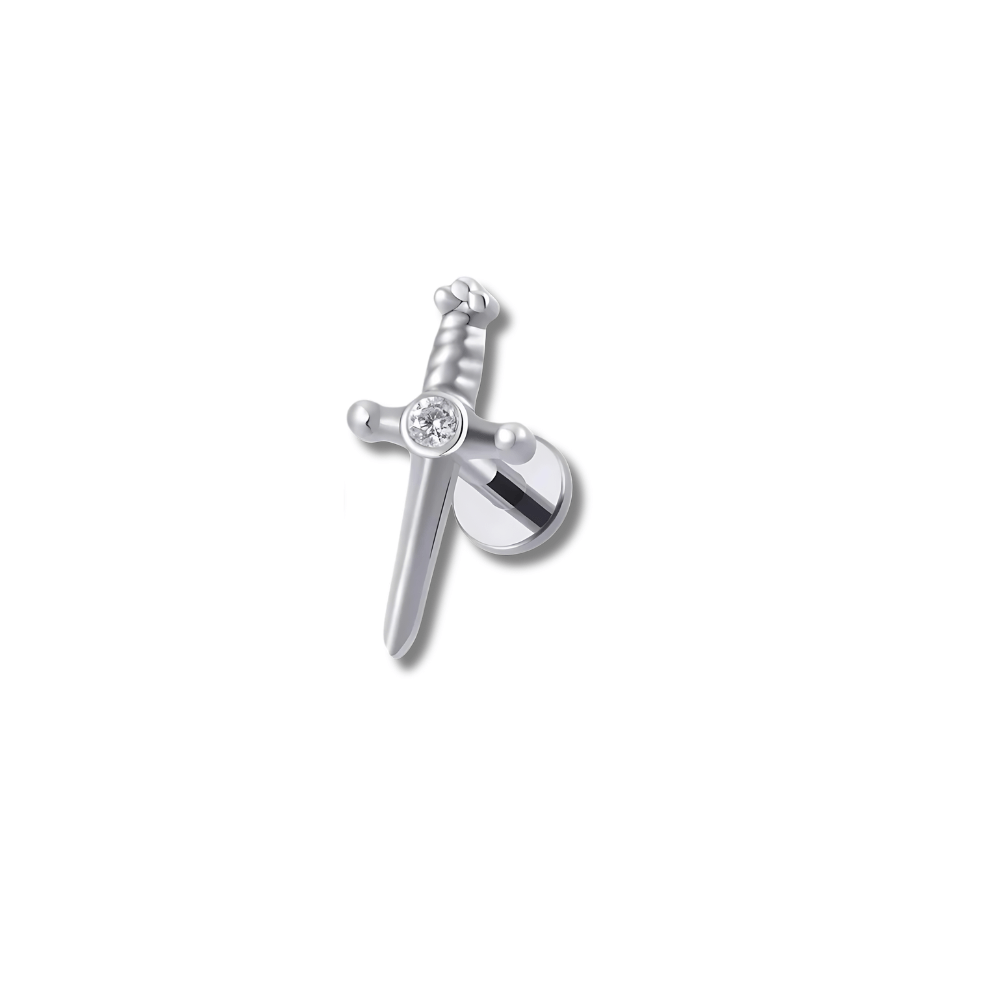 Argenté 6 mm Piercing flat dague