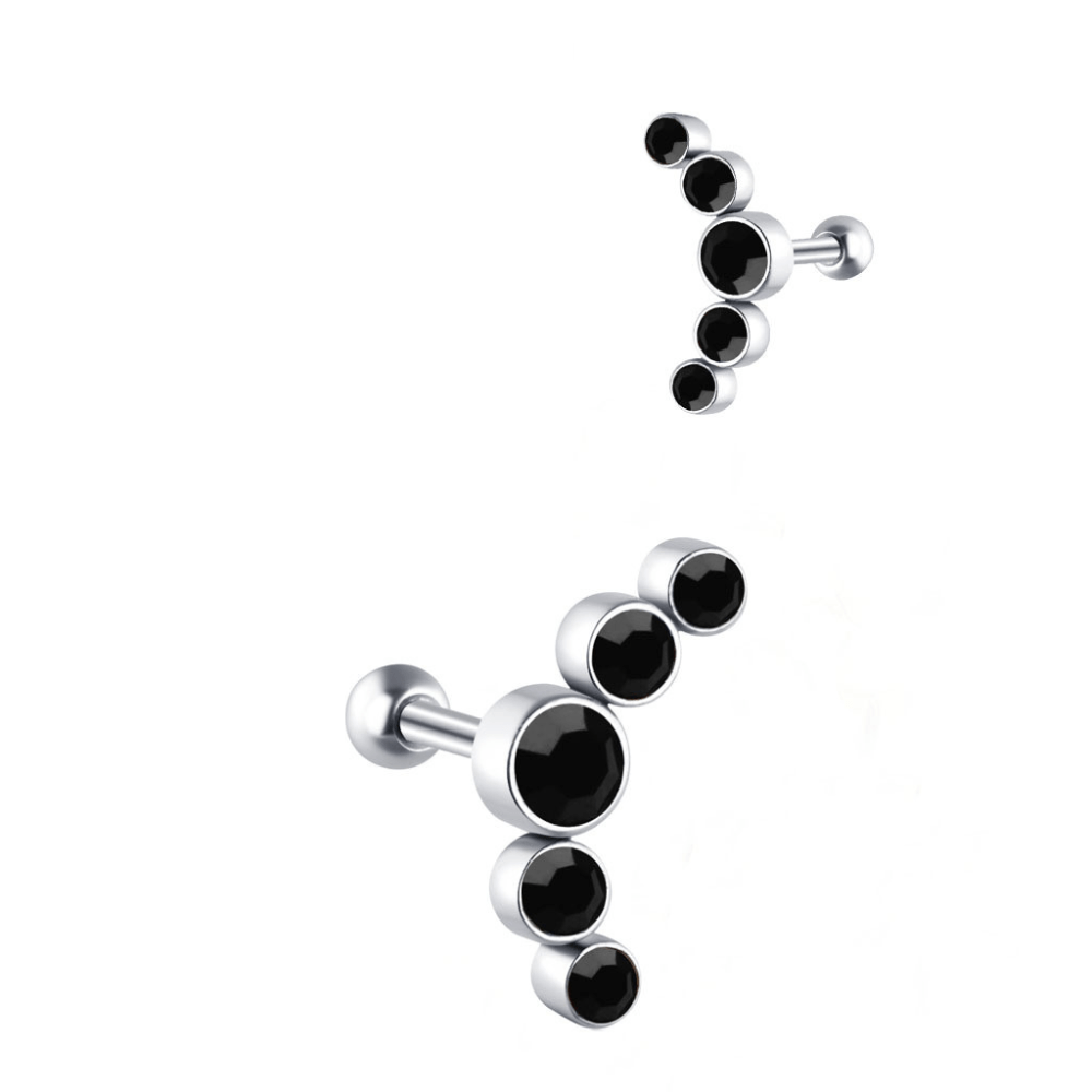 Noir Piercing flat oreille