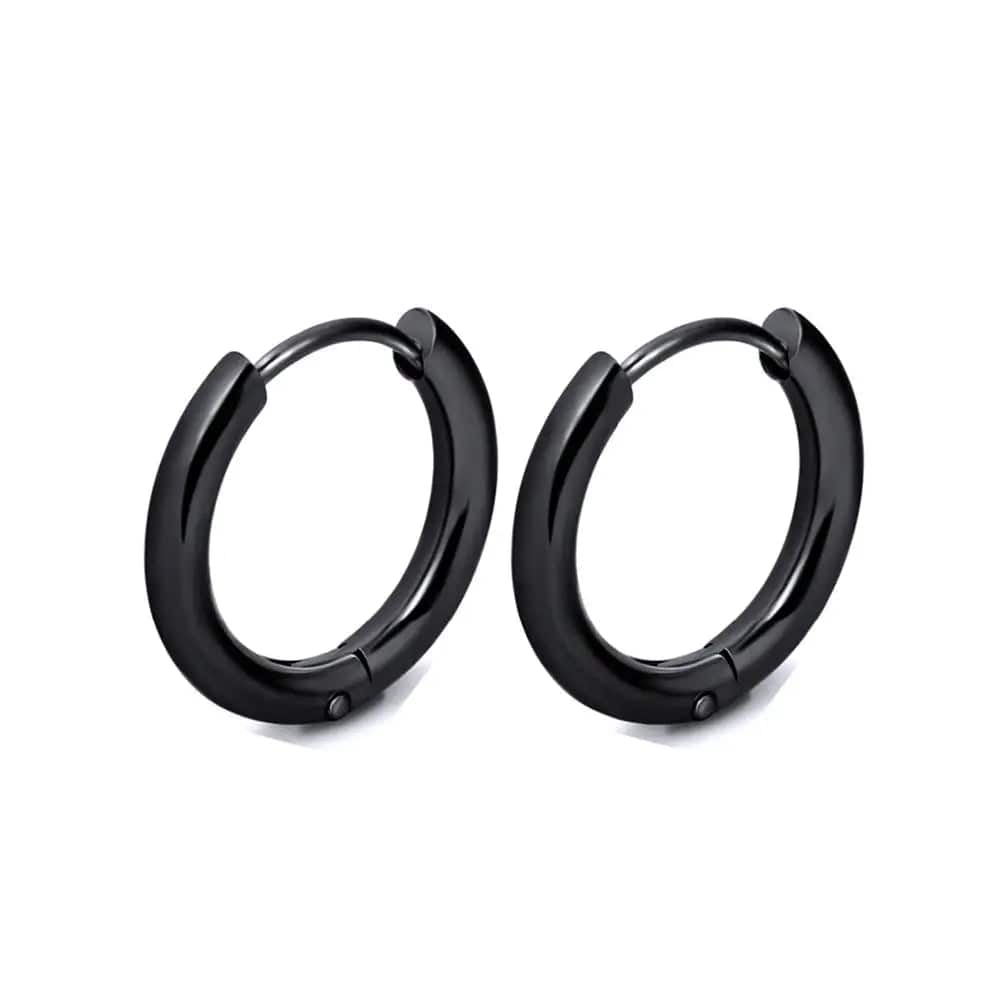 Noir / 8 mm piercing homme hélix