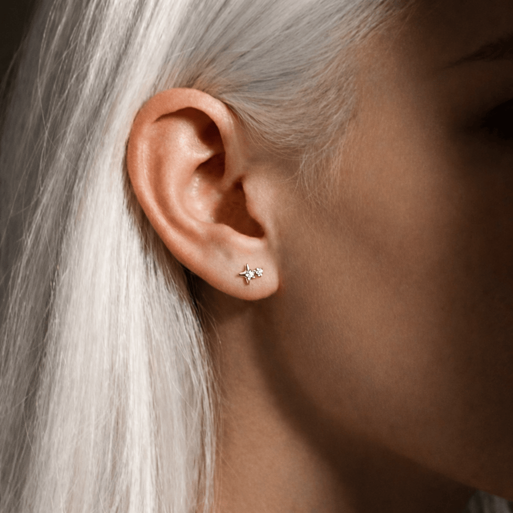 Doré / Argent / 8 mm Piercing lobe - Orion Spark