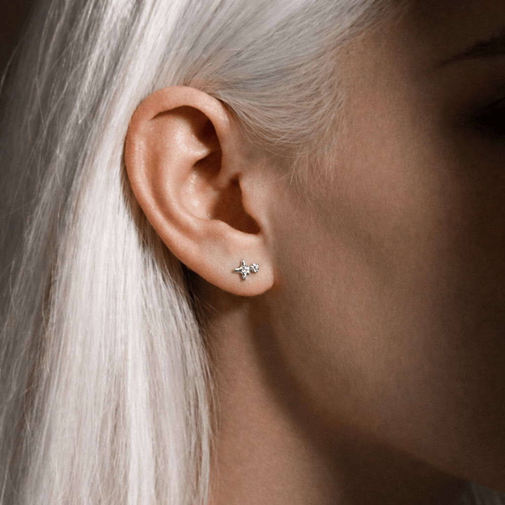 Argenté / Argent / 8 mm Piercing lobe - Orion Spark