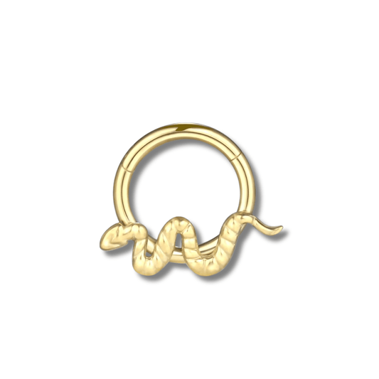 Doré / 1.2x8 mm Piercing nez anneau serpent