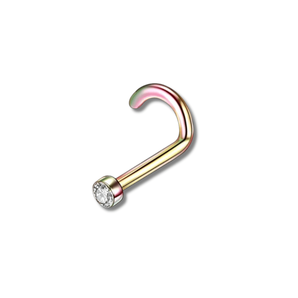 Arc-en-ciel / 0.8x6 mm piercing nez courbé