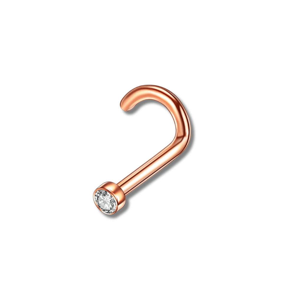 Doré rose / 0.8x6 mm piercing nez courbé