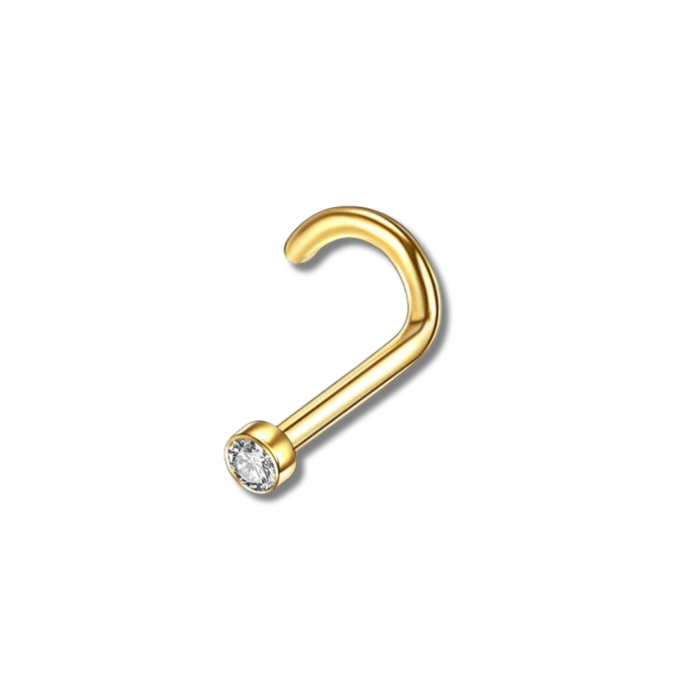 Doré / 0.8x6 mm piercing nez courbé