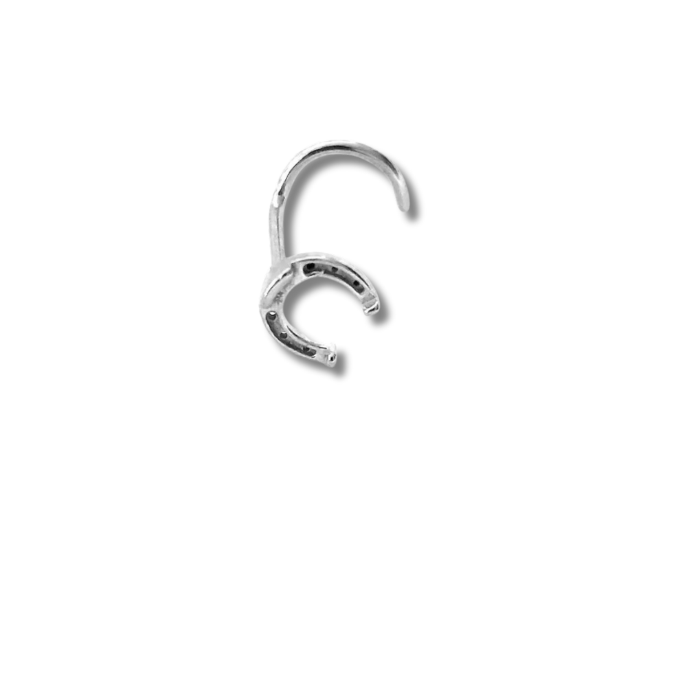 Argenté / 0.8x6.5 mm Piercing nez fer à cheval