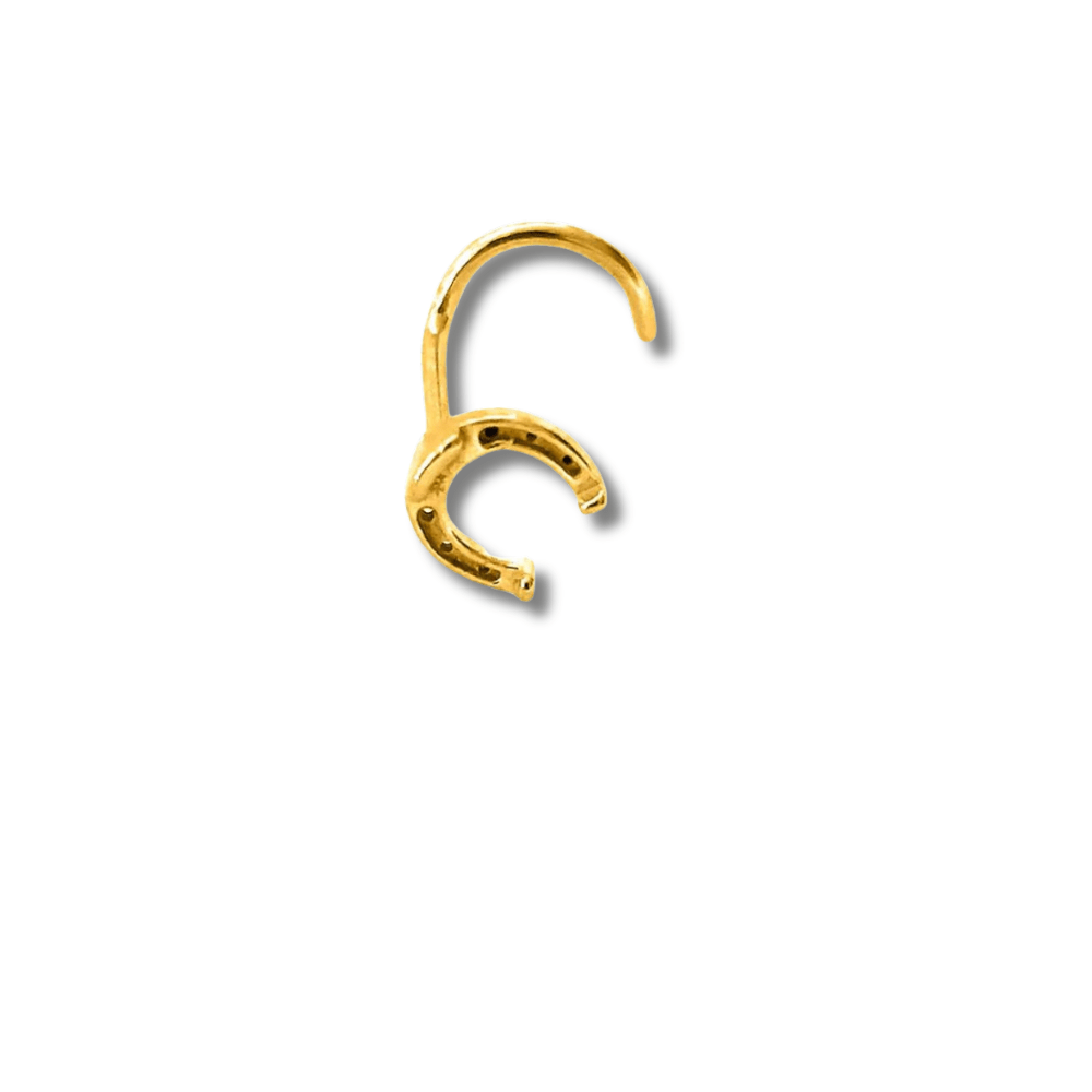 Doré / 0.8x6.5 mm Piercing nez fer à cheval