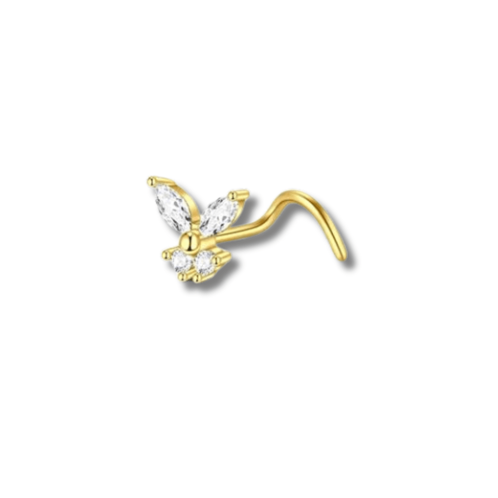 Doré Piercing nez papillon