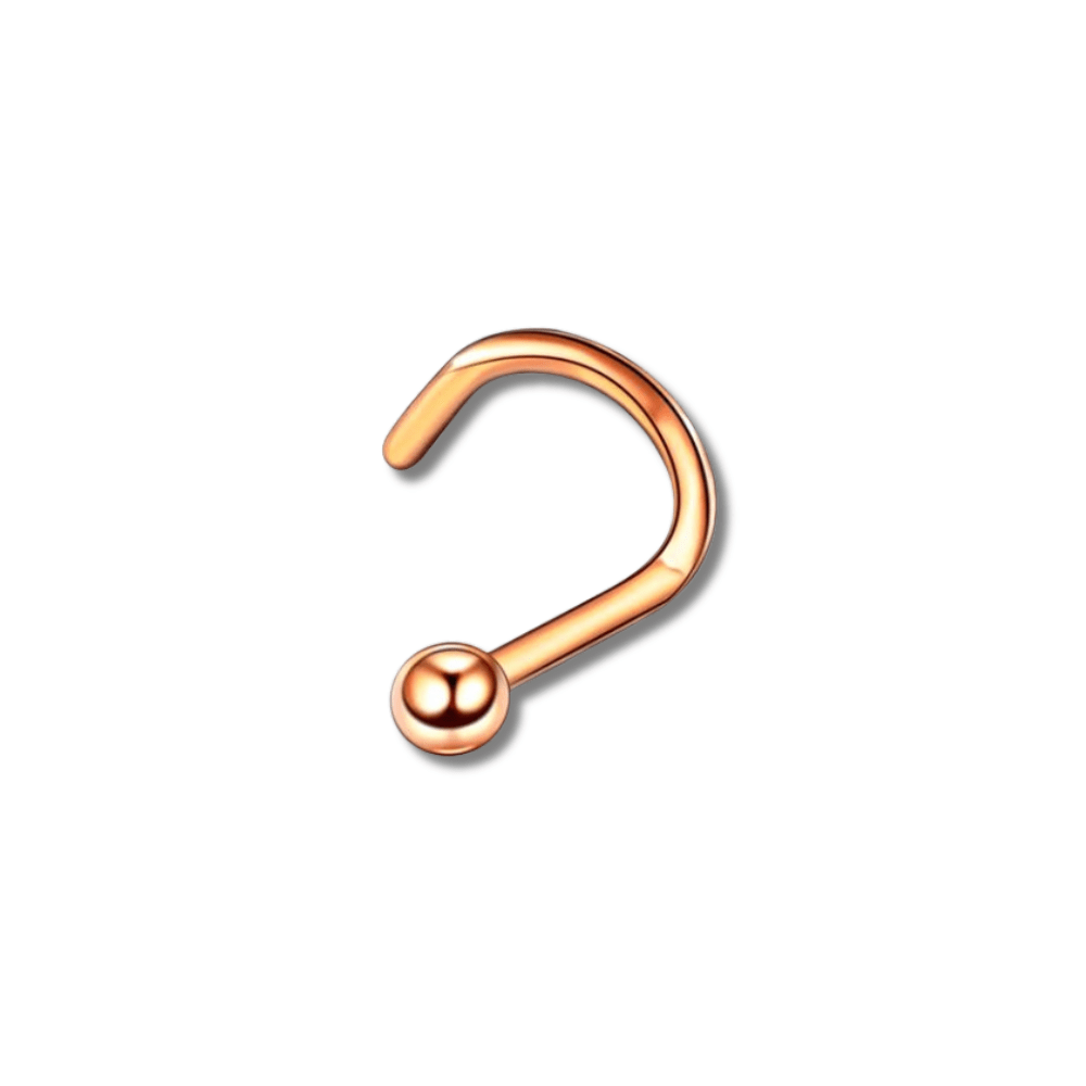 Doré rose / 0.8x6 mm piercing nez tourbillon