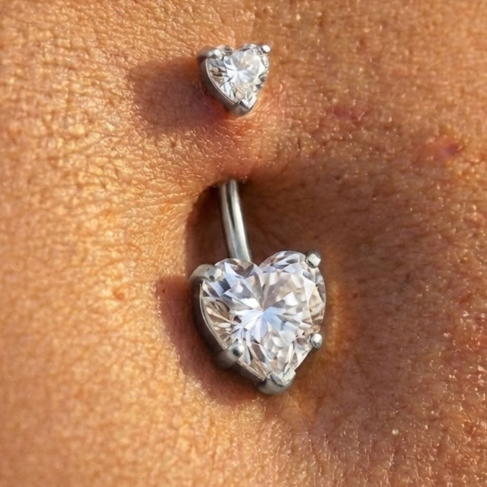 1.6 mm/10 mm / Argenté Piercing nombril cœur