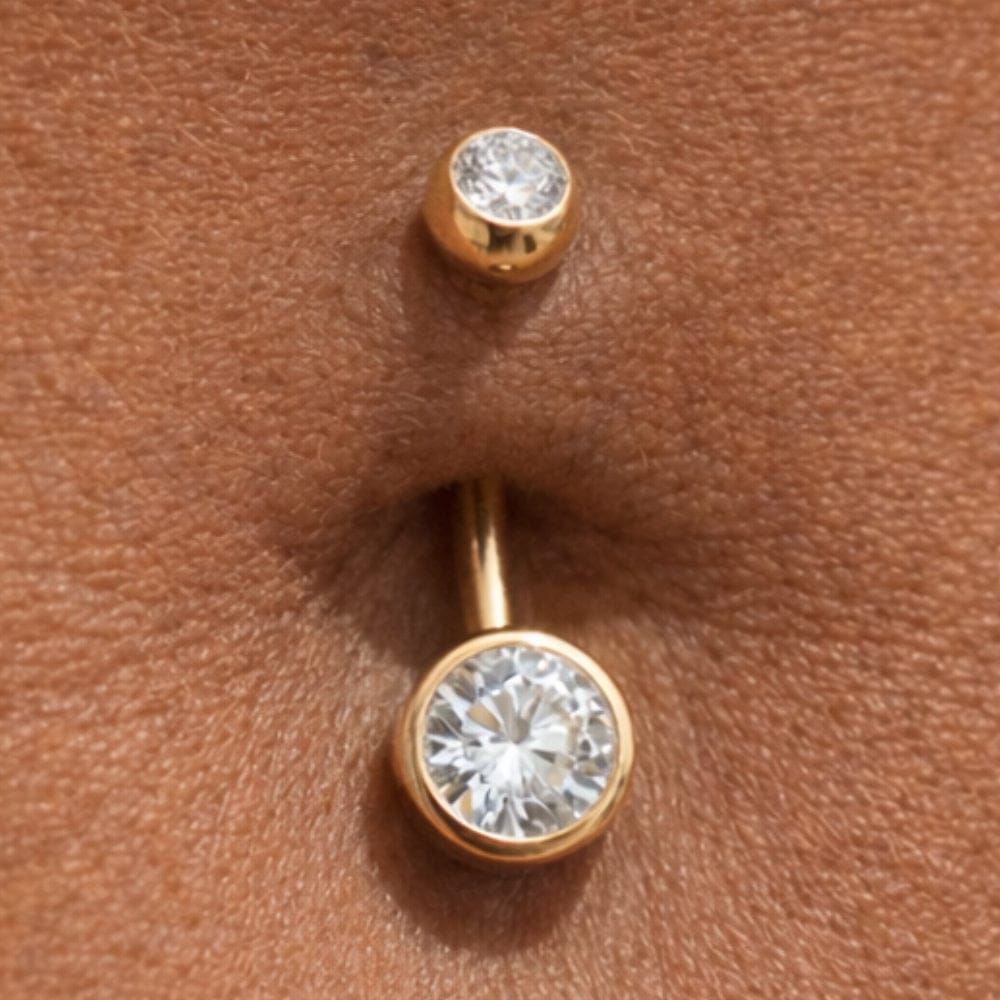 1.6 mm/10 mm / Doré Piercing nombril double
