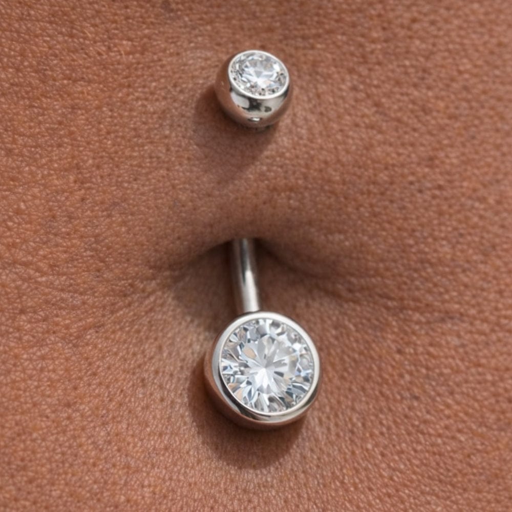 1.6 mm/10 mm / Argenté Piercing nombril double