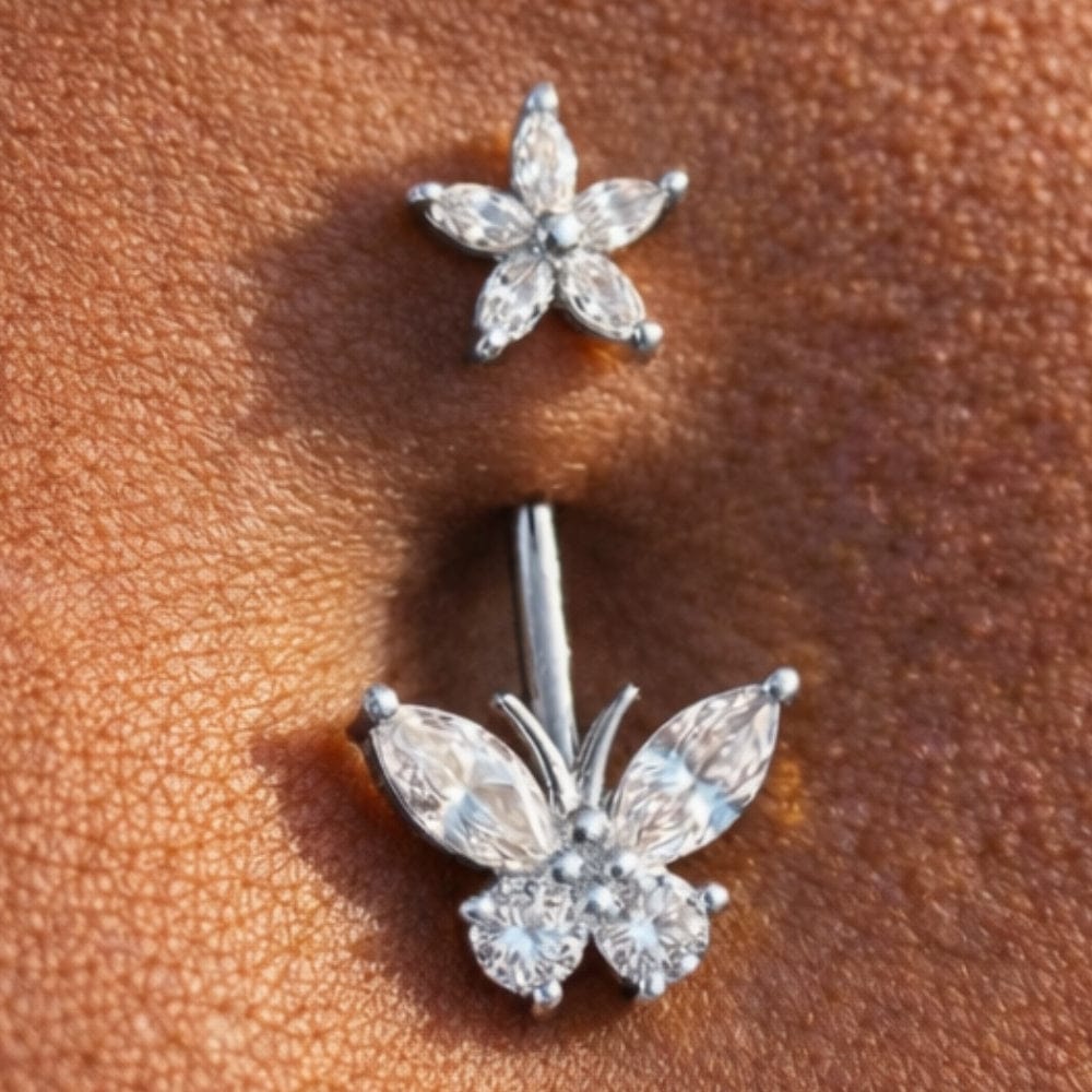 1.6 mm/10 mm / Argenté Piercing nombril luxe