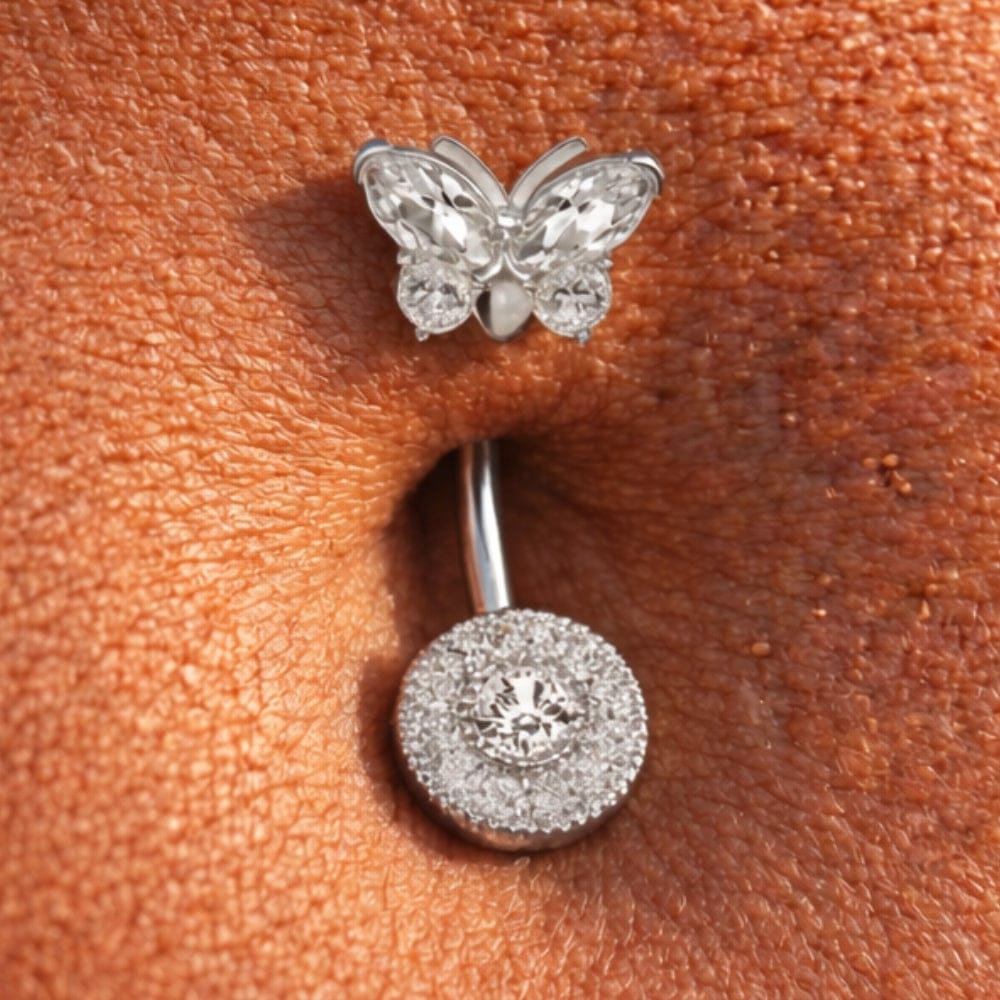 1.6 mm/10 mm / Argenté Piercing nombril papillon