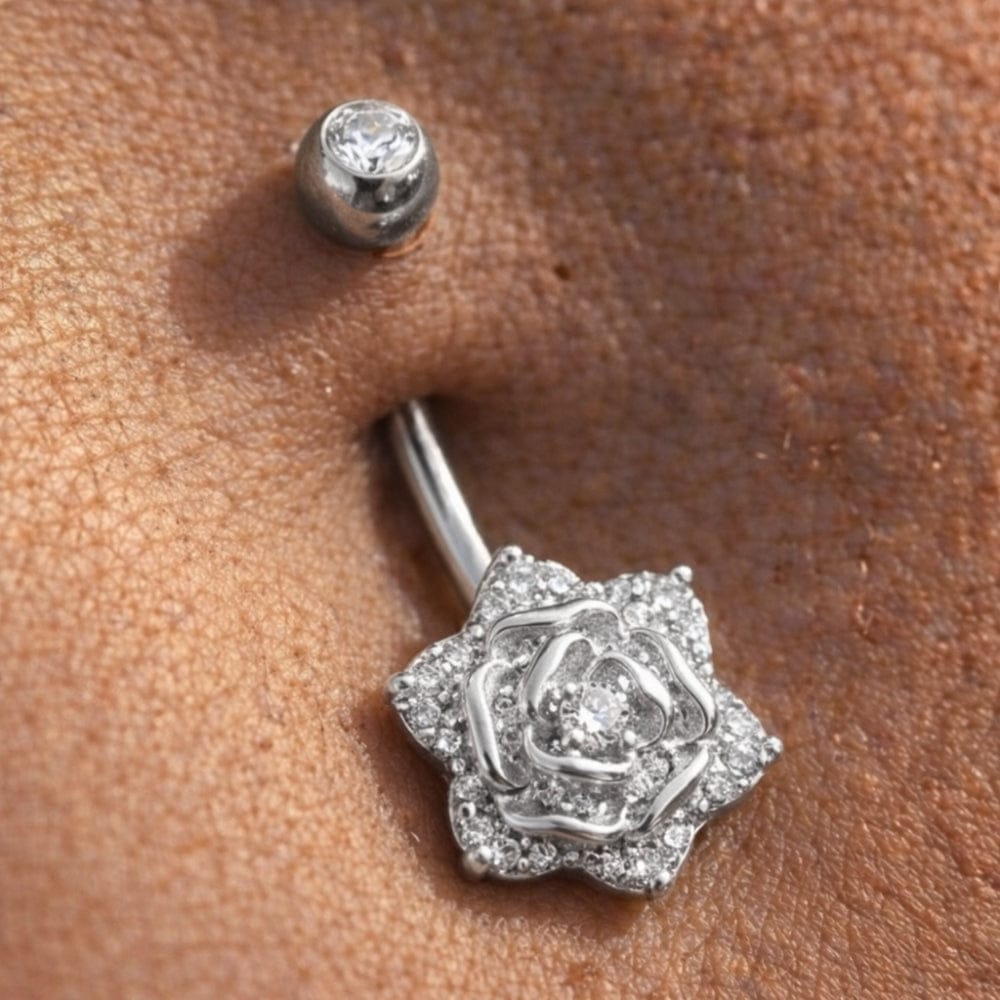 1.6 mm/10 mm / Argenté Piercing nombril Rose