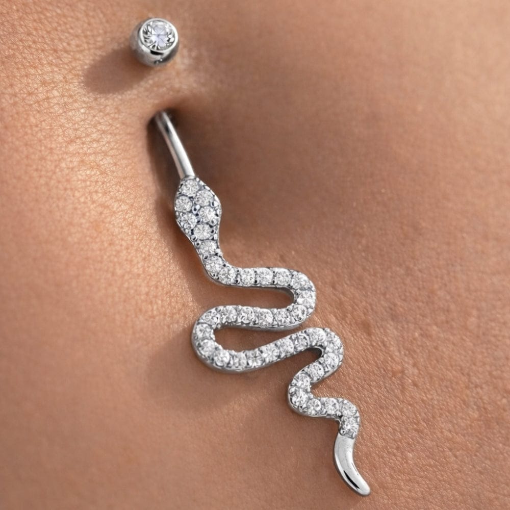 1.6 mm/10 mm / Argenté Piercing nombril serpent