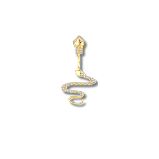 1.6 mm/10 mm / Doré Piercing nombril serpent