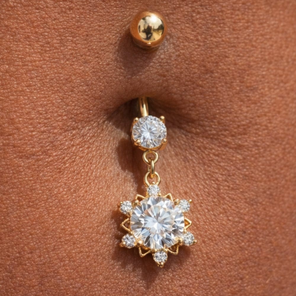 Doré piercing nombril tige courte