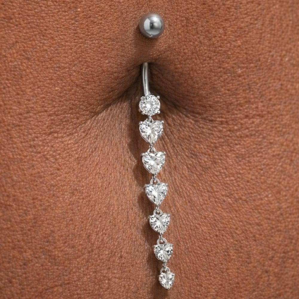 Argenté Piercing nombril zirconium