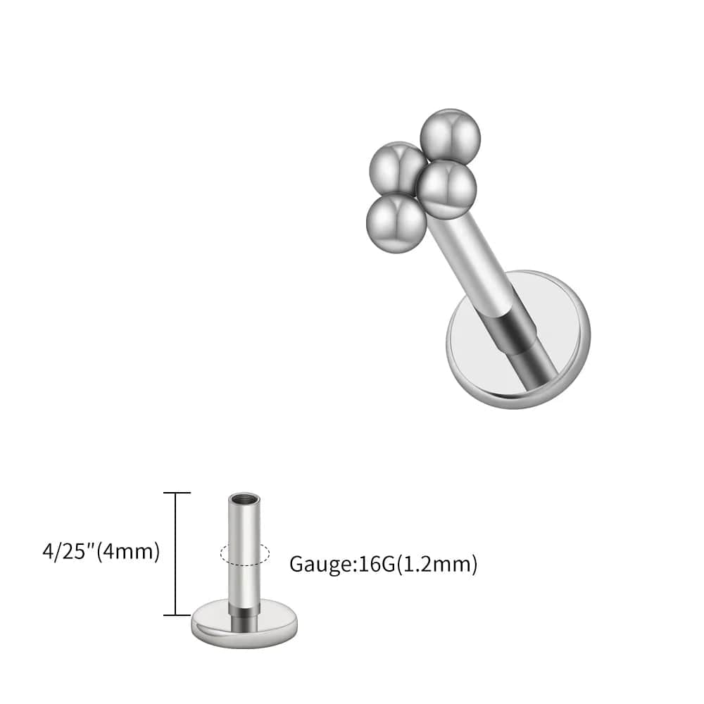 Argenté 4 mm Piercing oreille anti hélix