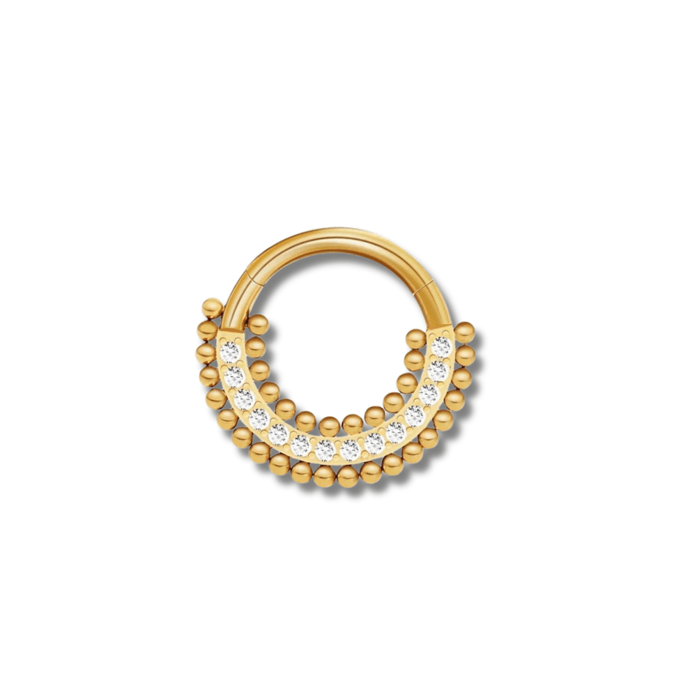 Doré / 1.2x10 mm Piercing septum bijou titane