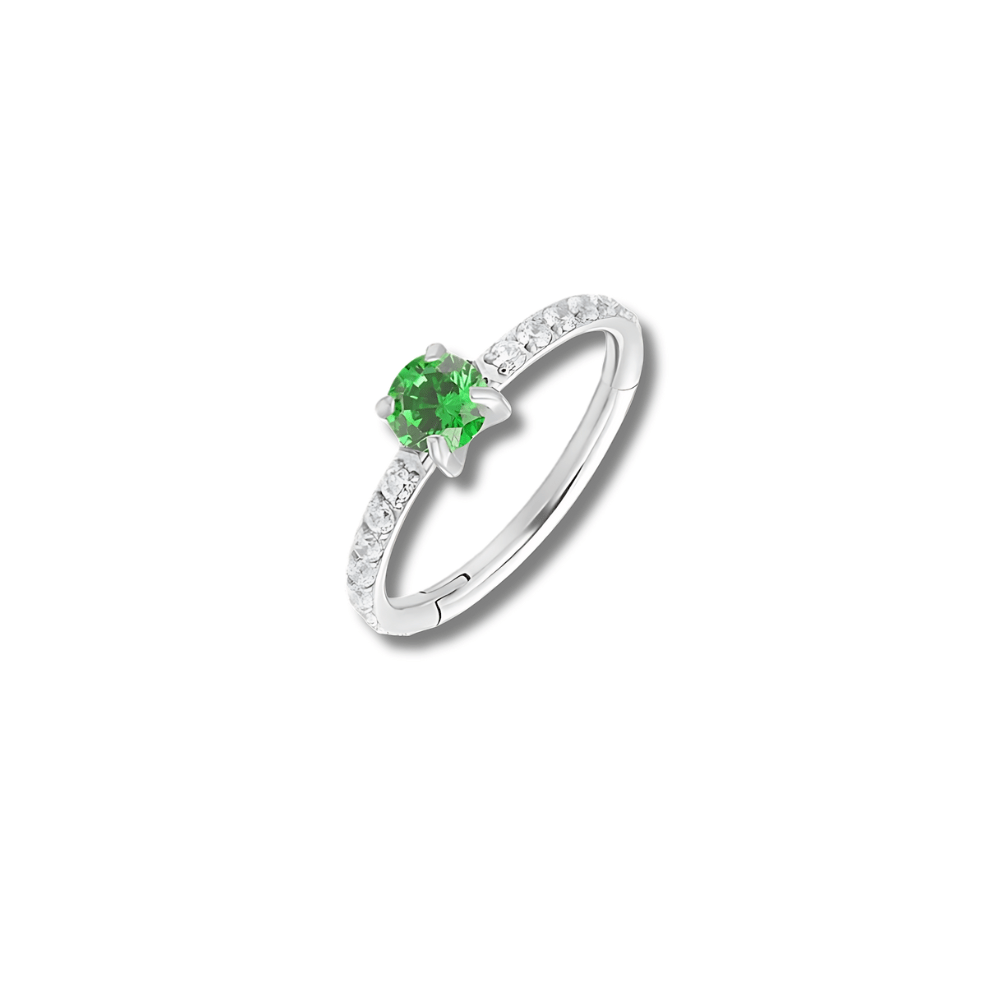 Argenté / 8 mm Piercing snug Jade