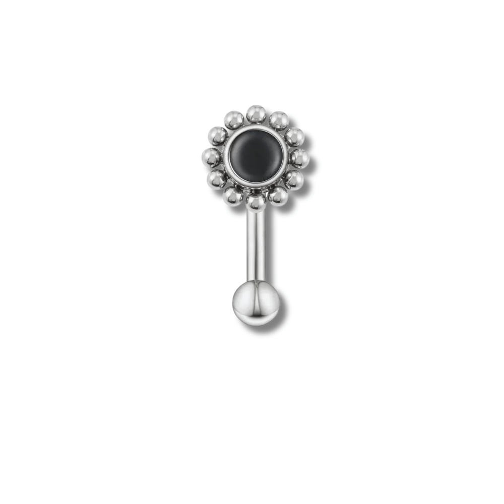 Argenté/Noir6 mm Piercing snug soleil