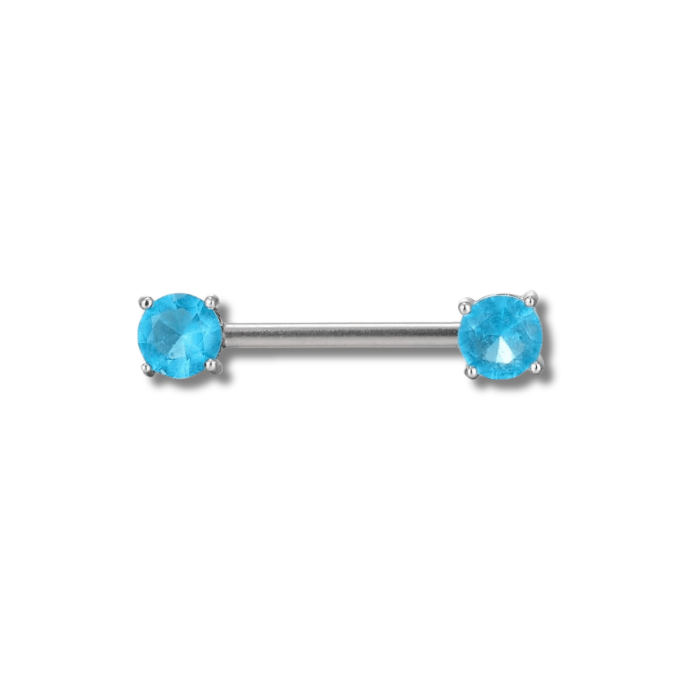 Bleu ciel / 1.6x14 mm Piercing téton bijoux