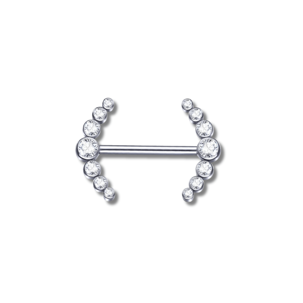 Argenté / 1.6x16 mm piercing téton doré