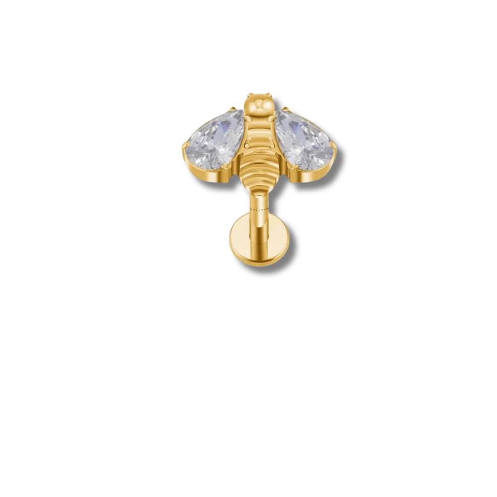 Doré/Zircon 6 mm Piercing tragus abeille