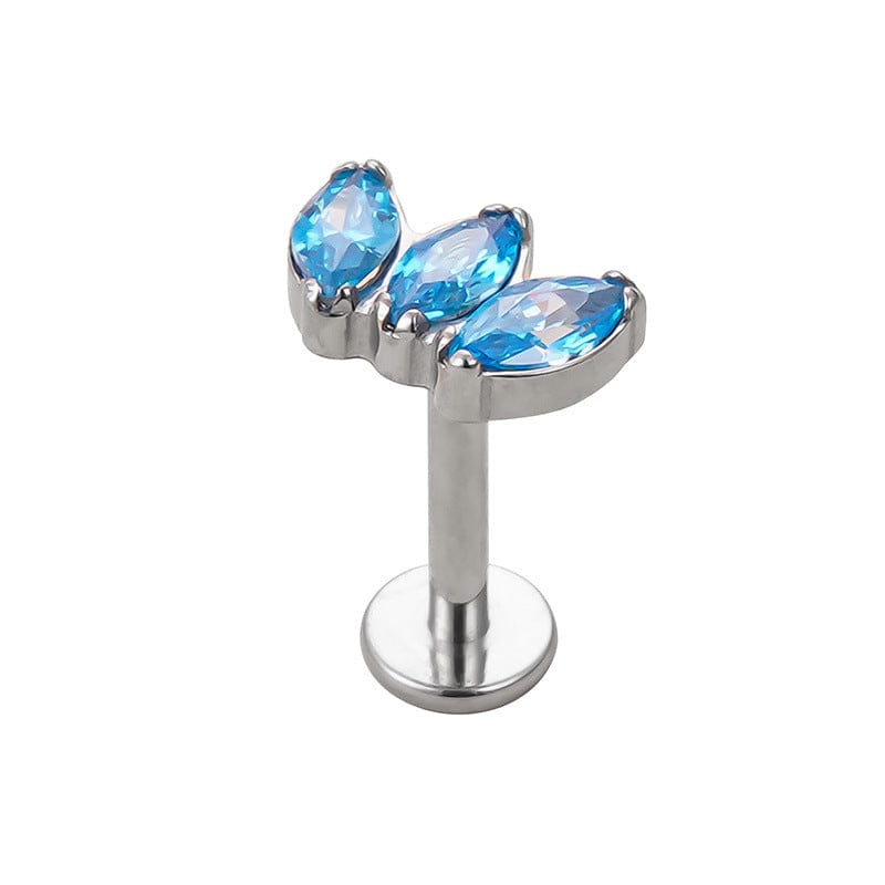 Bleu / 8 mm Piercing tragus fleur