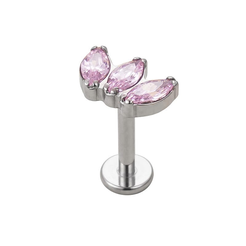 Rose / 8 mm Piercing tragus fleur